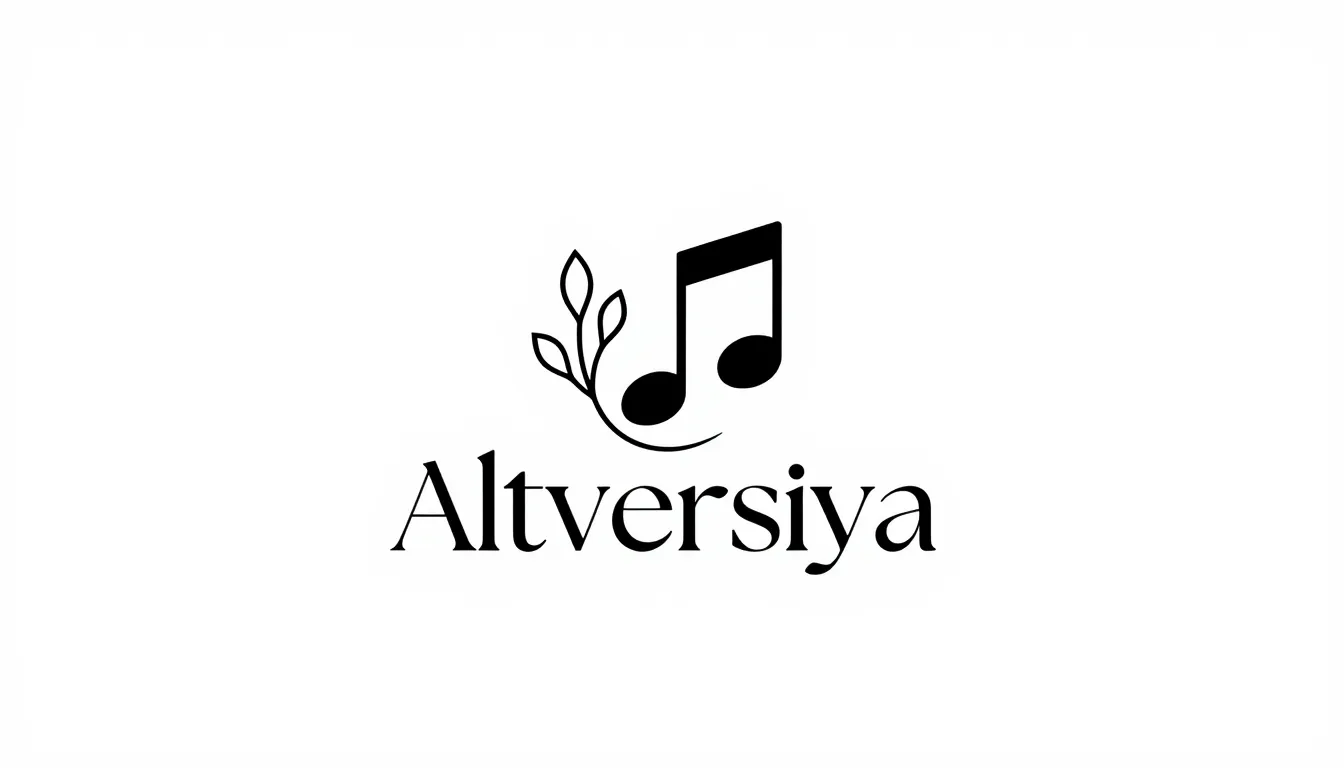 Minimalist logo design for 'AltVersiya'. A musical note inte...