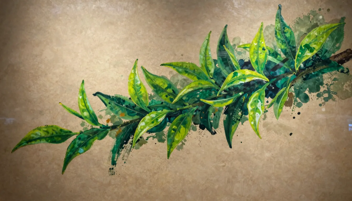 Abstract art representation of tea leaves transforming into ...