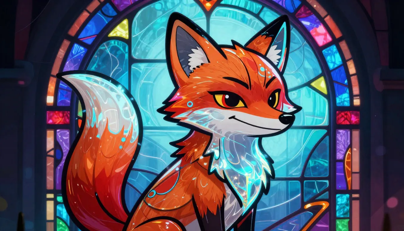 A unique cartoon character, a futuristic fox, style is a fus...