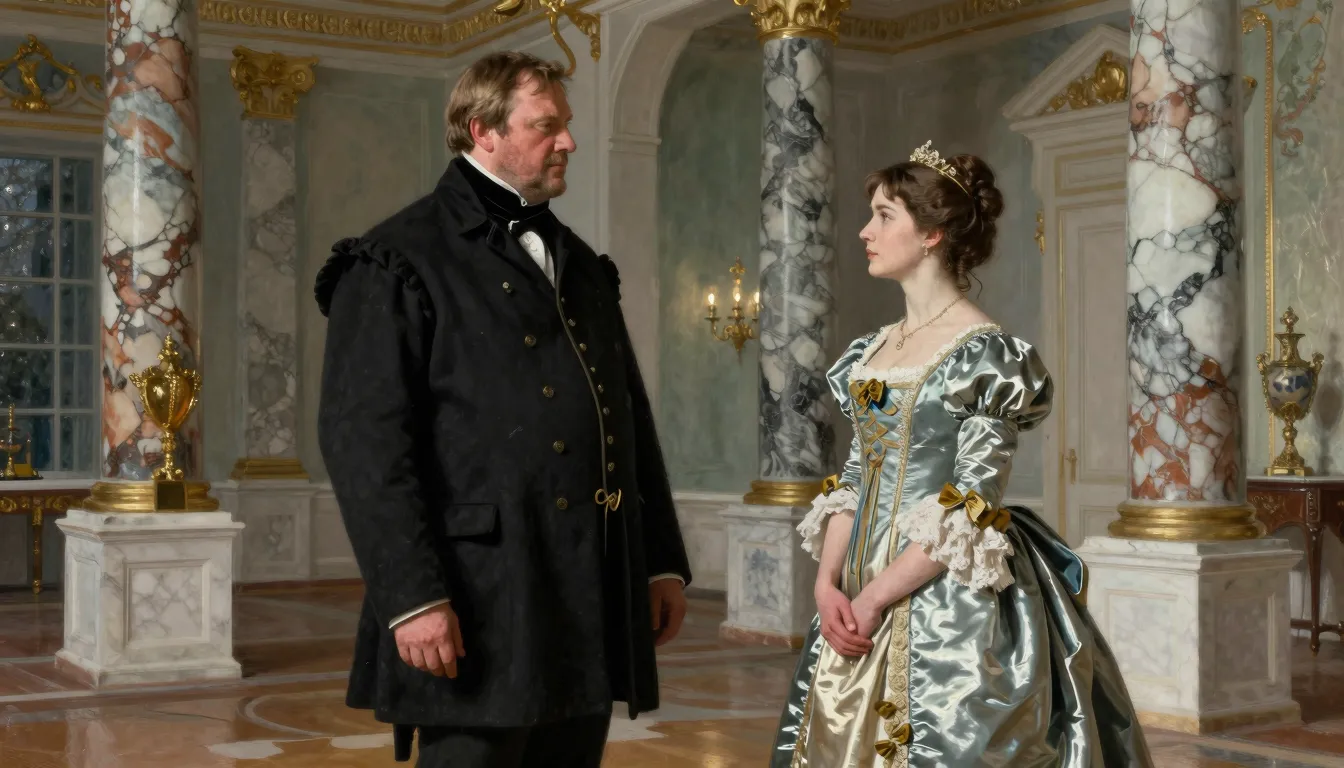 A tall, strong Russian coachman in traditional 19th-century ...