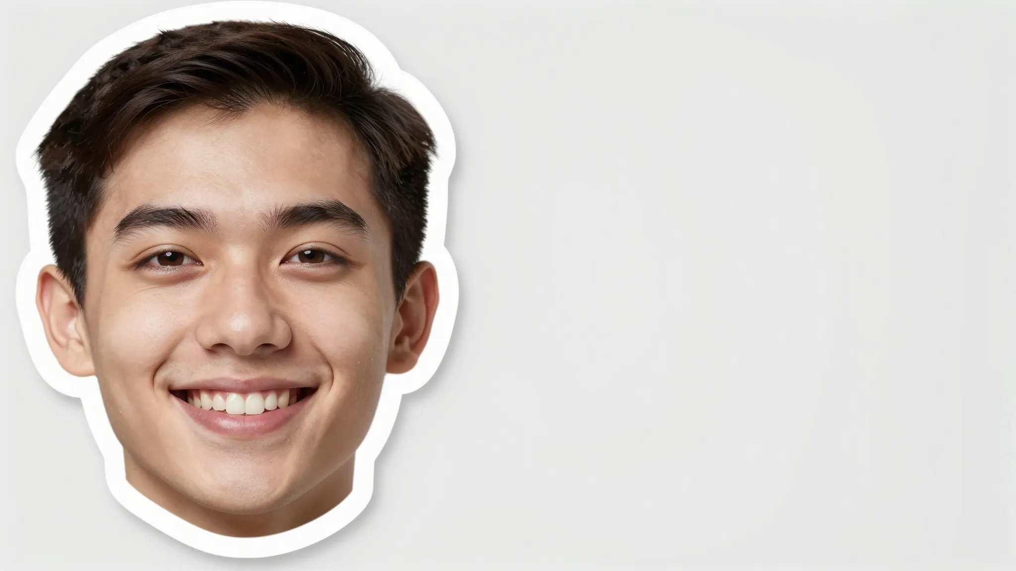 A high-quality digital sticker of a friendly person with ver...