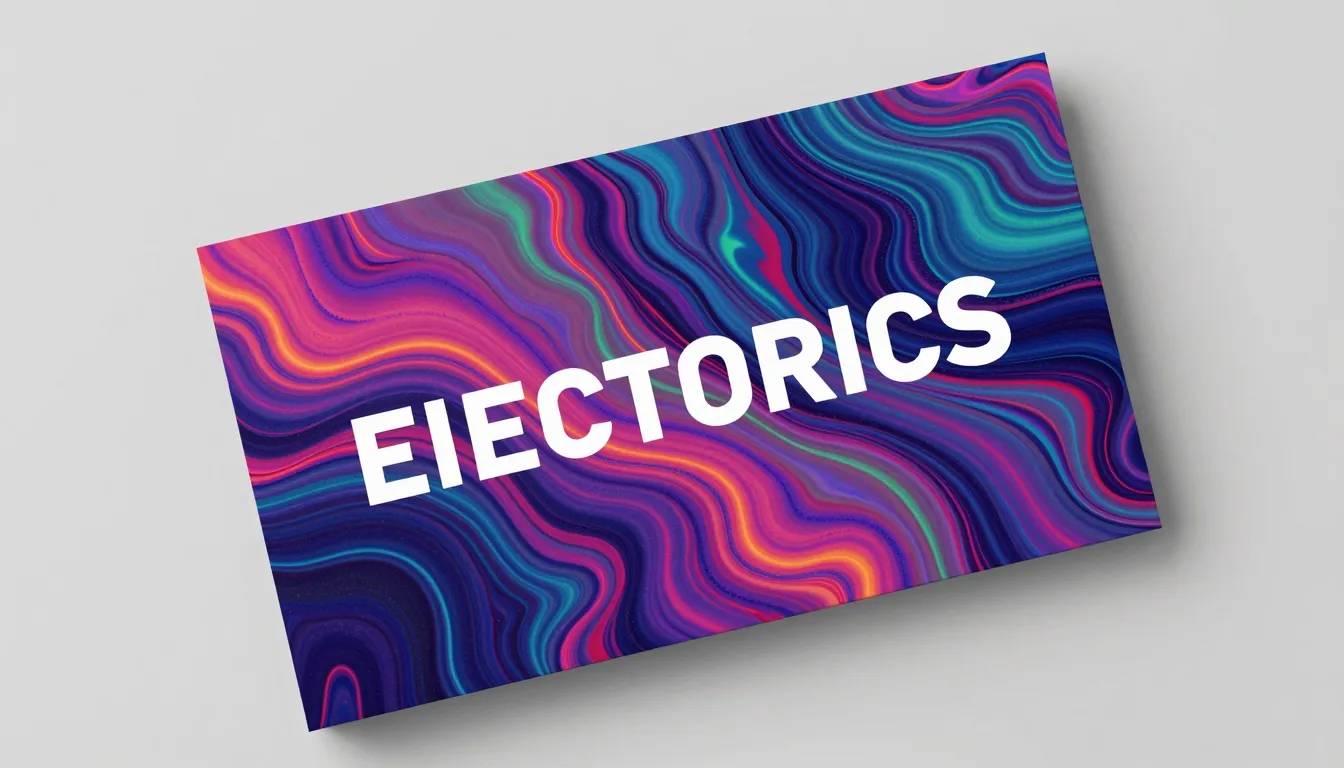 Creative business card design for an electronics brand, colo...