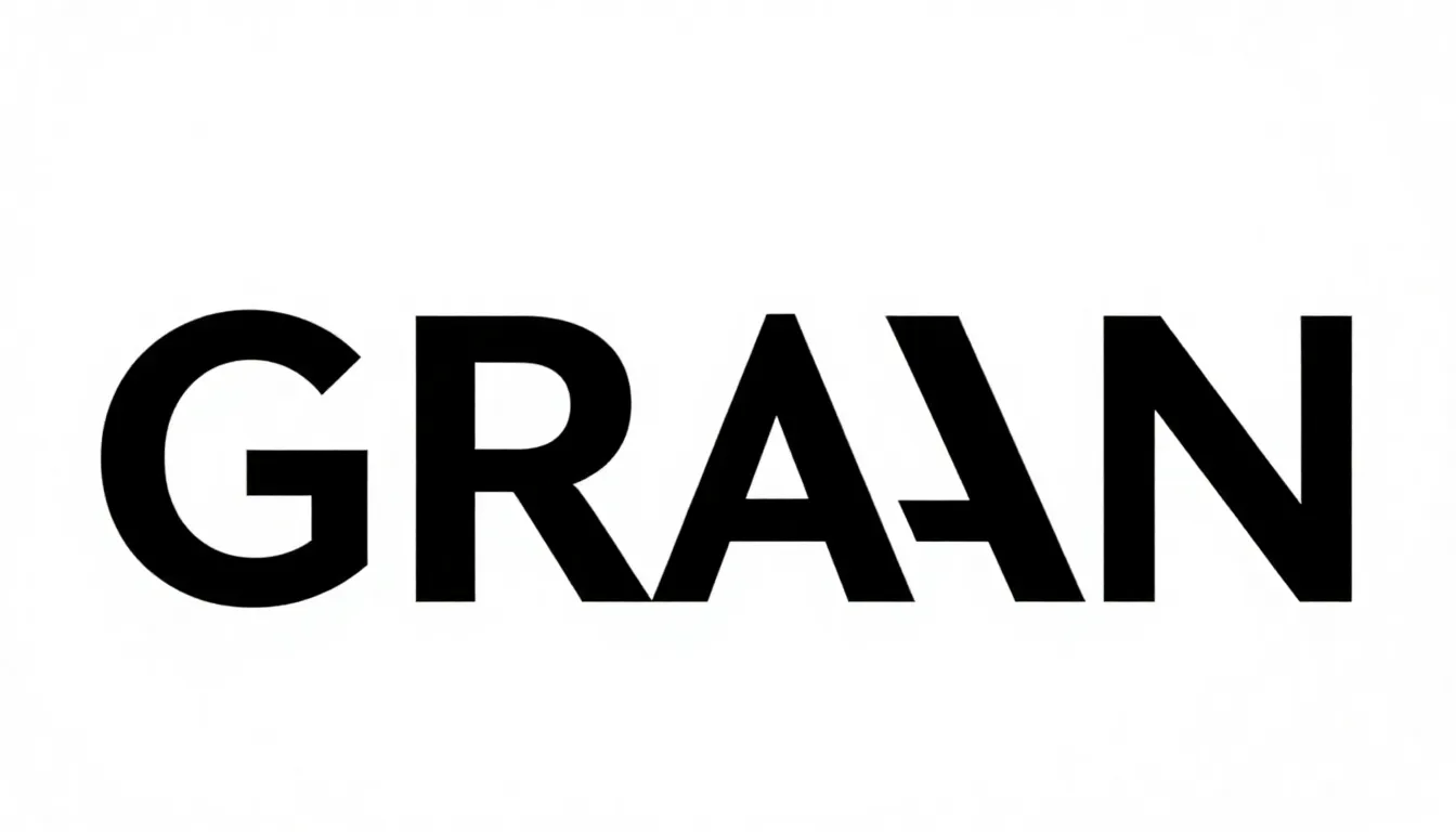 Minimalist logo design for 'GRAN', sharp geometric font, cle...