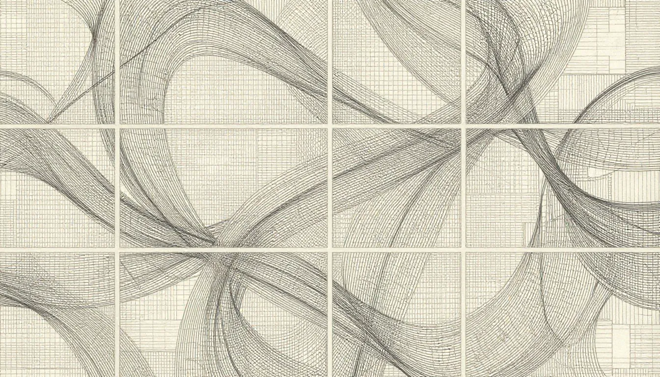 Abstract mesh pattern with organic intersections, grid-based...