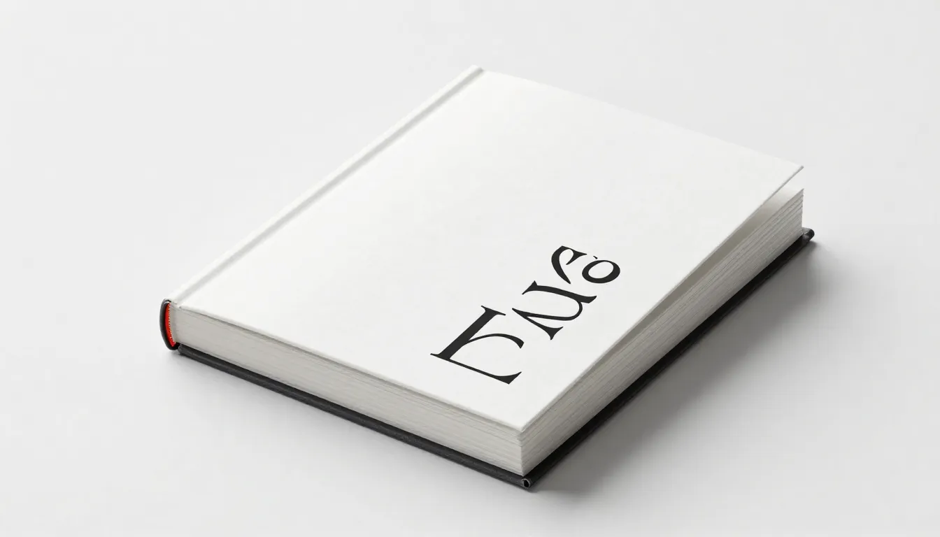 A modern book mockup on a clean white background, minimalist...