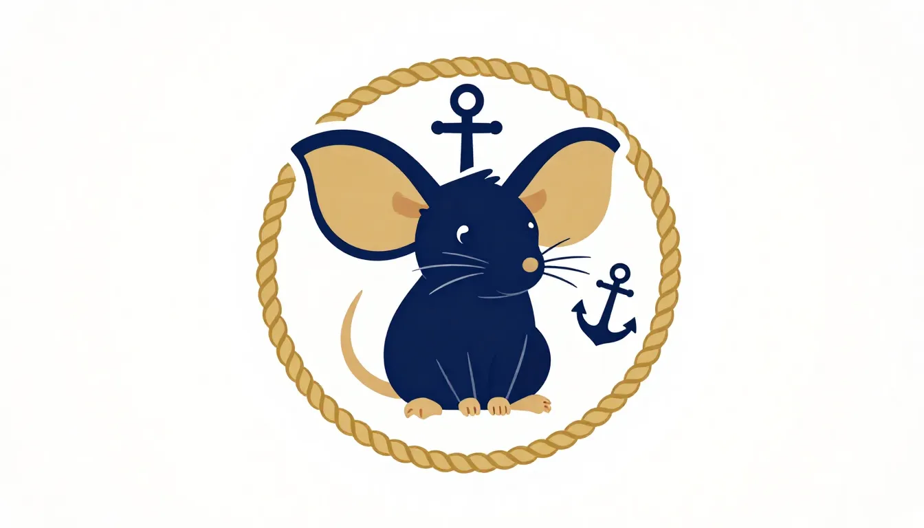 Professional logo for a fancy rat nursery, a stylized Dumbo ...
