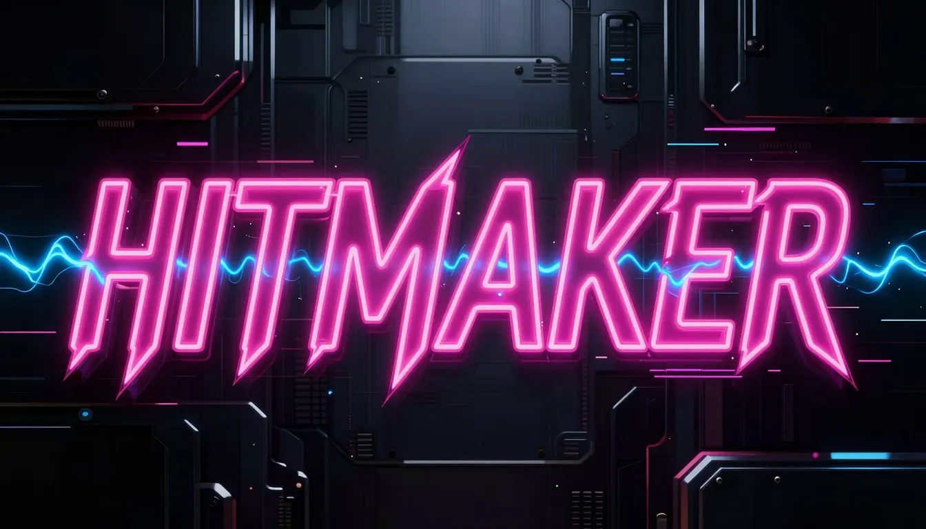 Futuristic cyberpunk logo for a music production course, the...