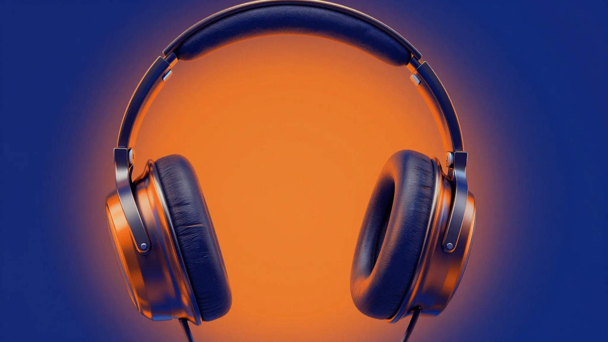 Music release artwork, stylized silhouette of headphones wit...
