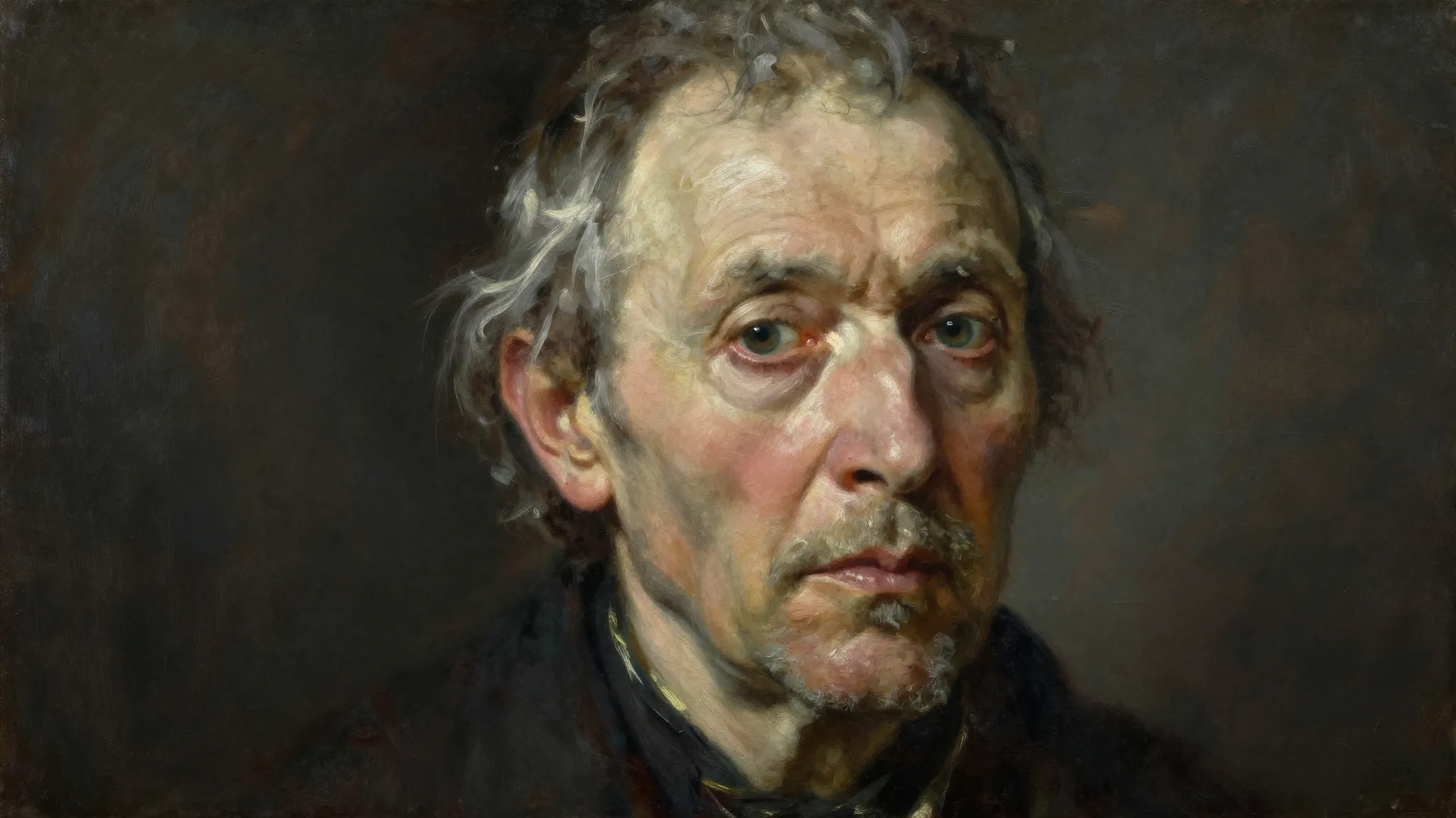 Oil painting in the style of 19th century realism, a dramati...