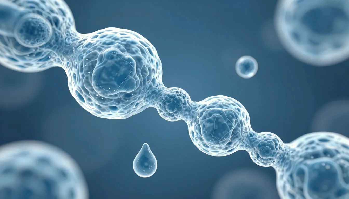 Abstract visualization of uric acid crystals transforming in...