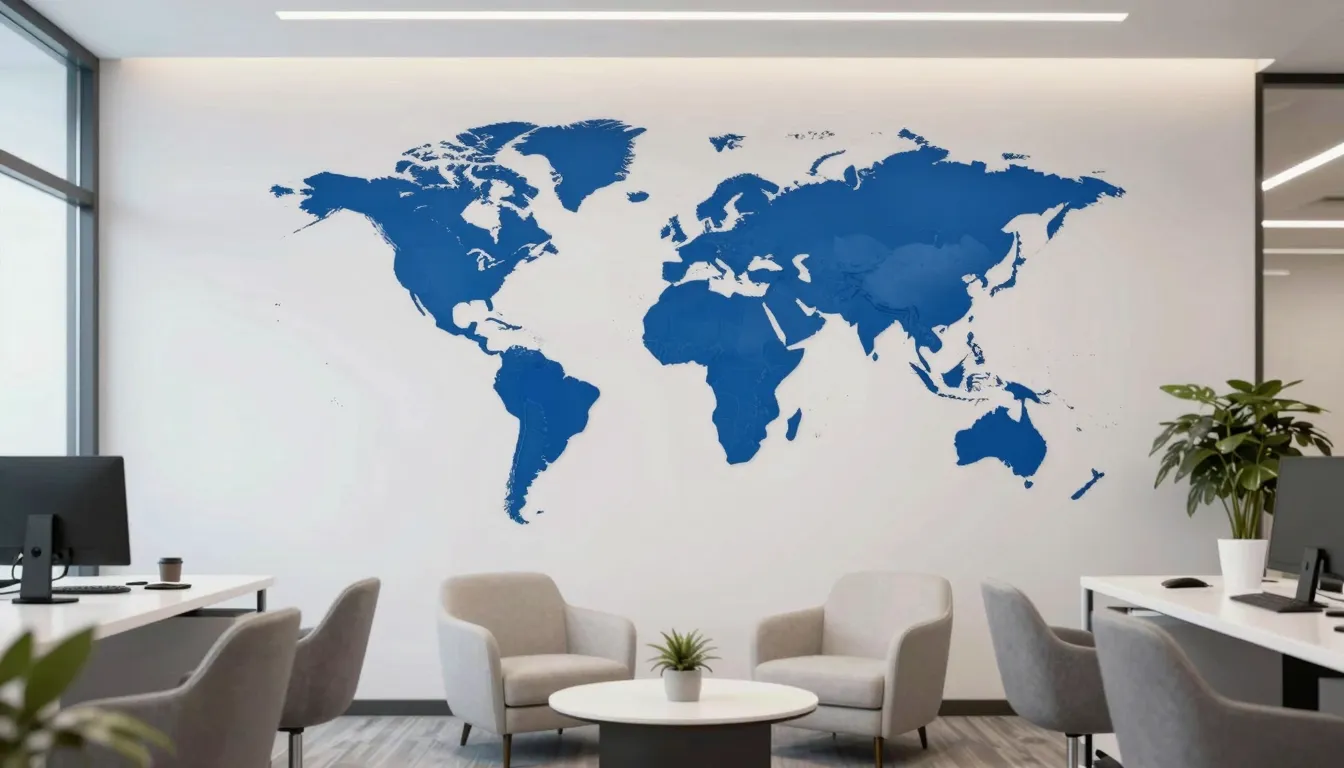 Modern office interior for a migration service company, prof...