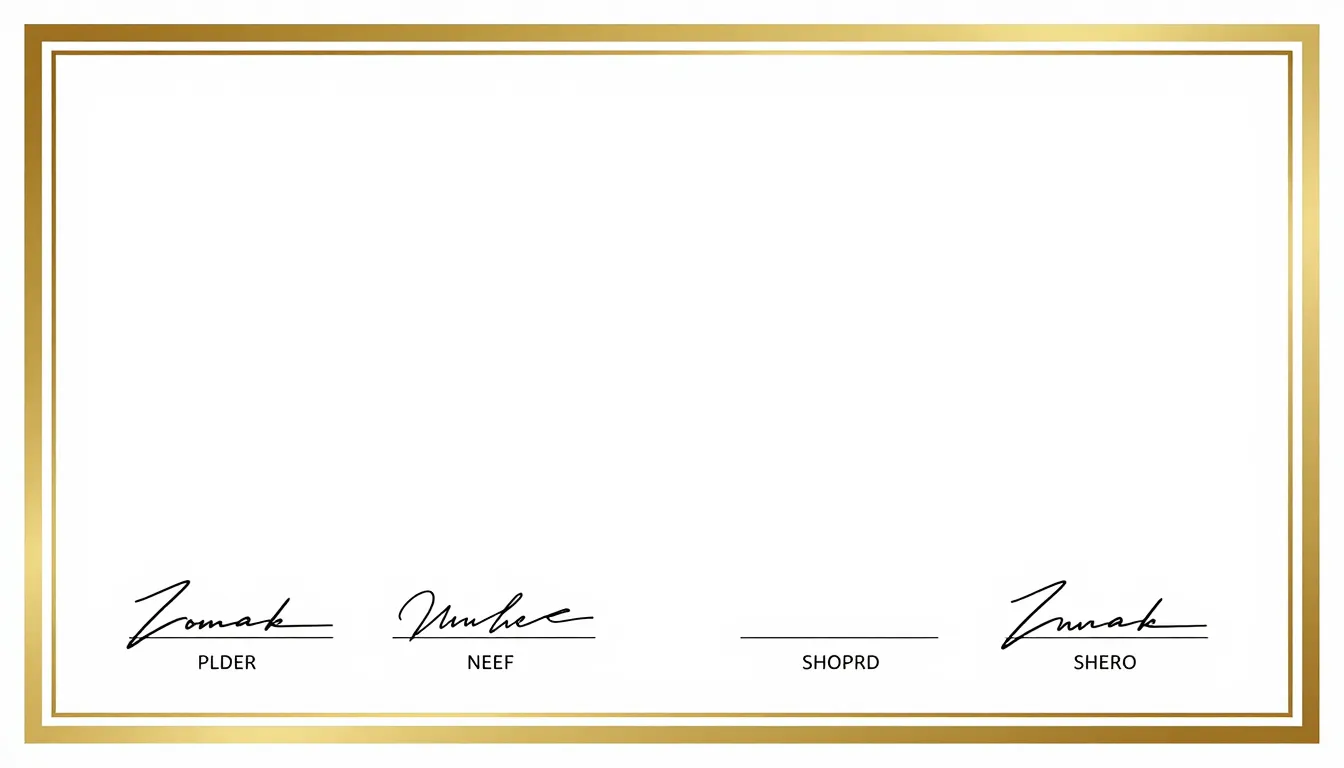 A formal certificate template with elegant gold borders, fea...