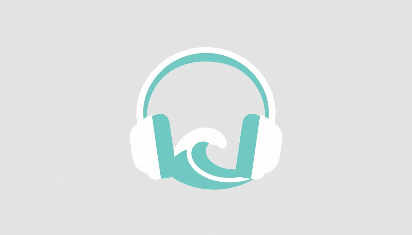 Minimalist logo design, headphones icon where the earcups ar...