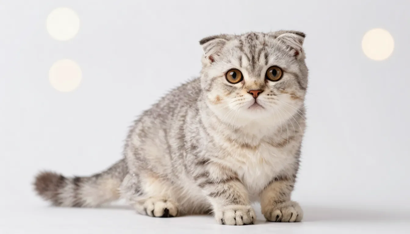 Professional studio photography of a cute Scottish Fold kitt...
