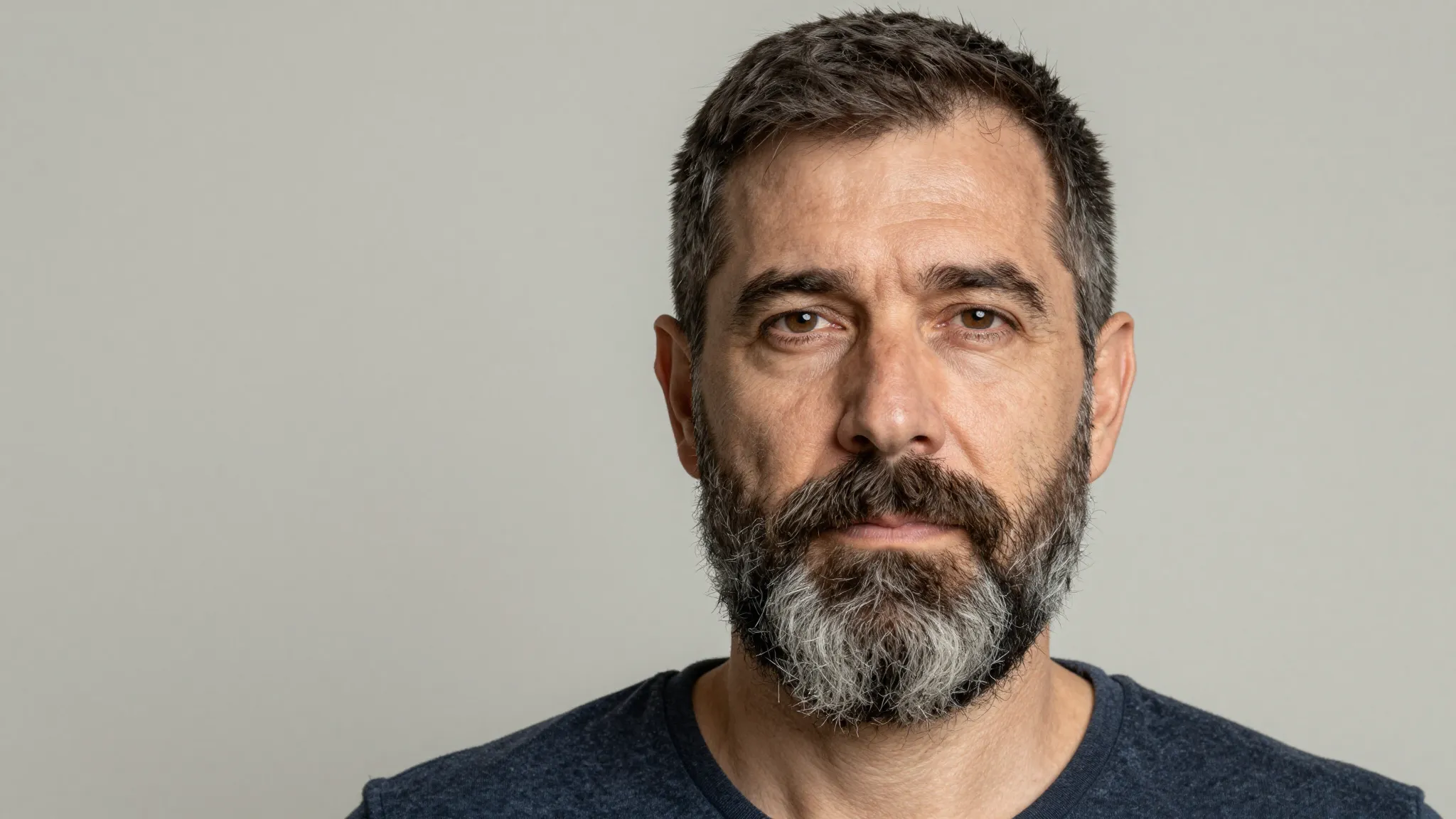 A high-quality, realistic portrait of an ordinary middle-age...