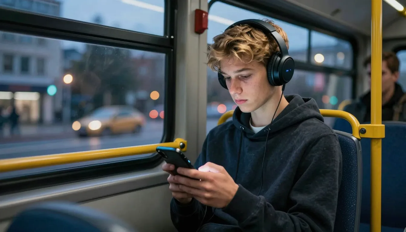 A cinematic shot of a 16-year-old boy with a hint of golden ...