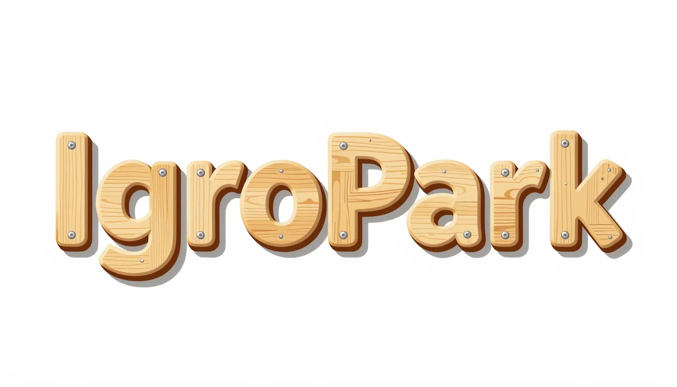 Vector logo design, text 'IgroPark', letters made of light t...