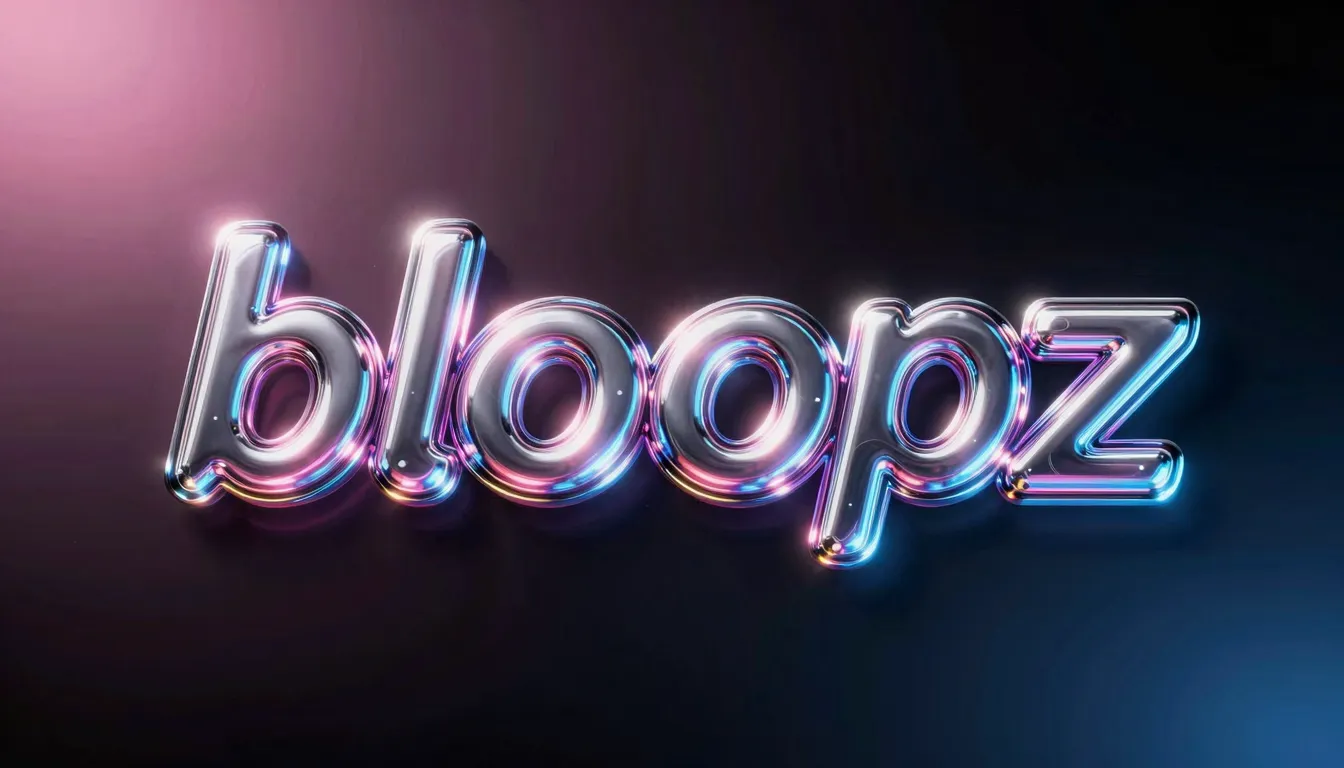 Professional music group logo 'bloopz', futuristic bubble fo...