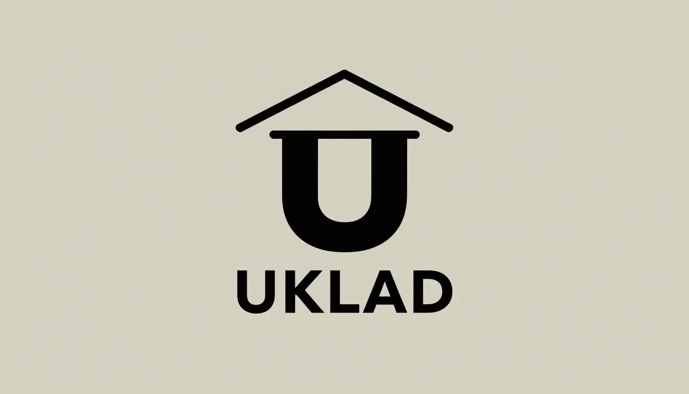 Modern logo for a brand named 'UKLAD'. The design features a...