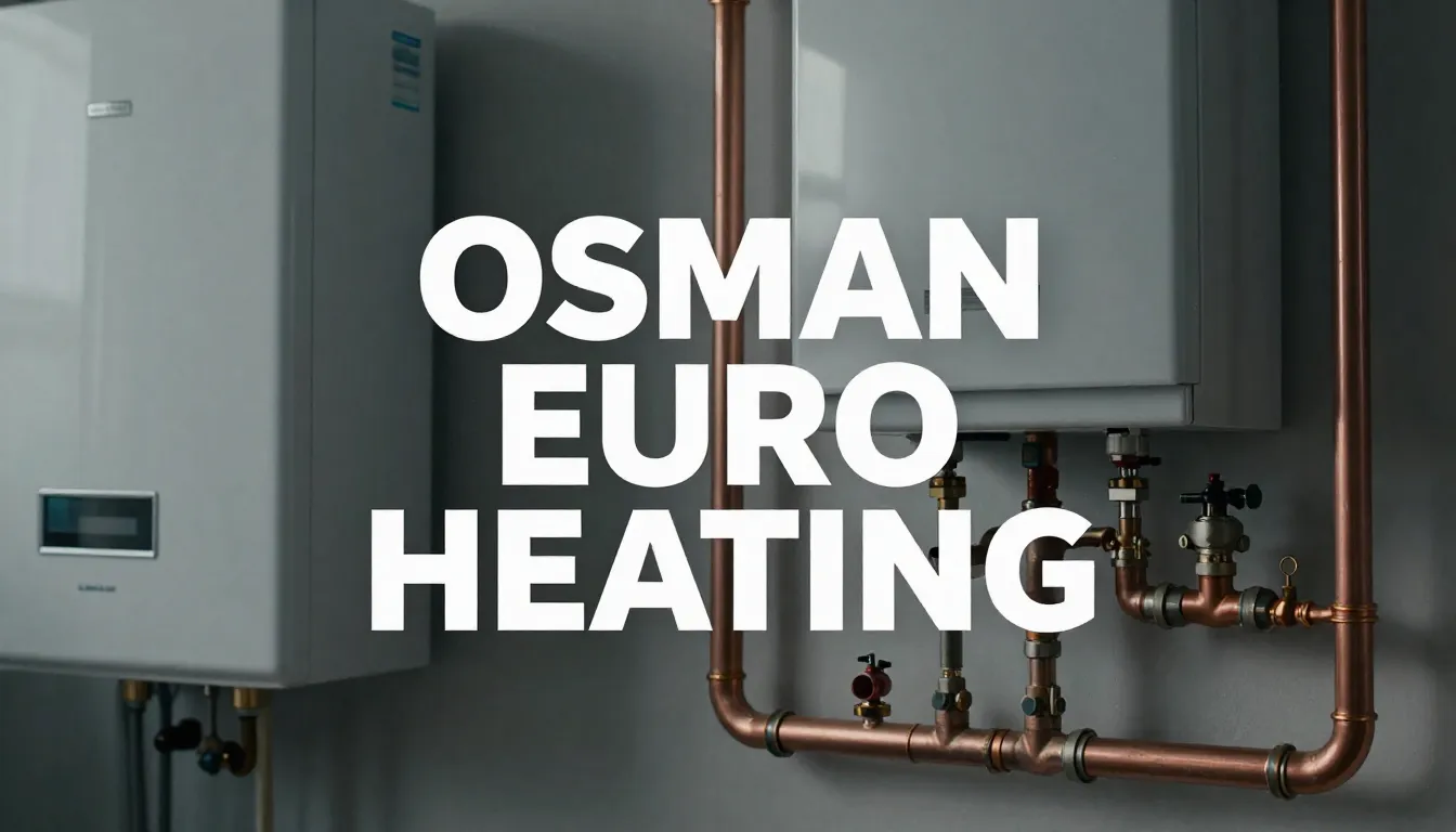 Professional advertising banner for heating services, showin...