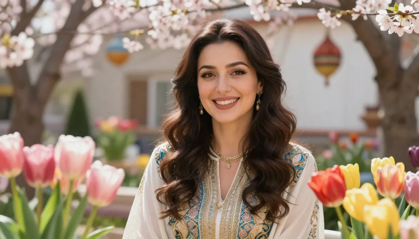 A beautiful Central Asian woman named Gulzat smiling, surrou...