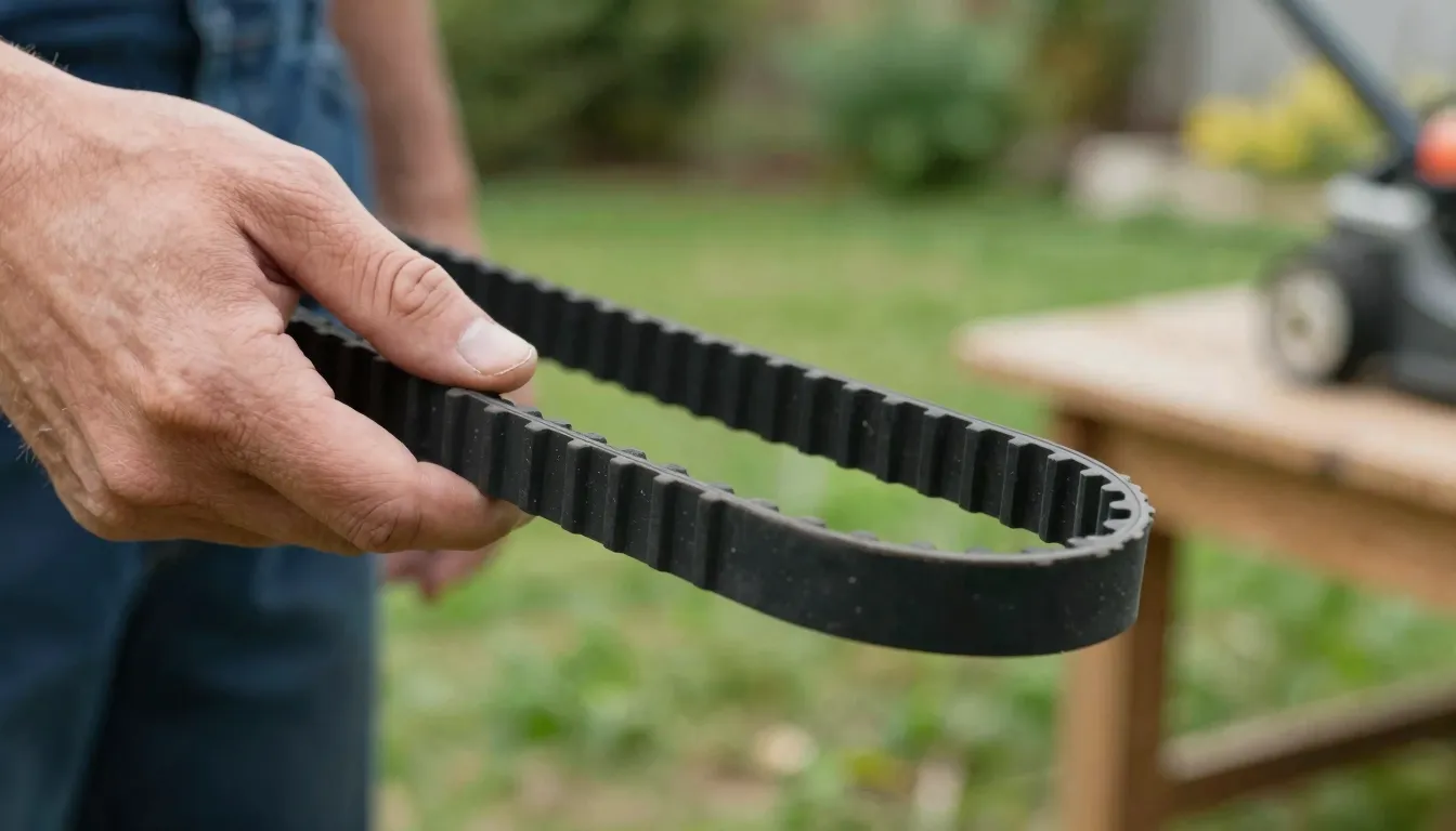 Close-up photography of a mechanic's hand holding a new blac...