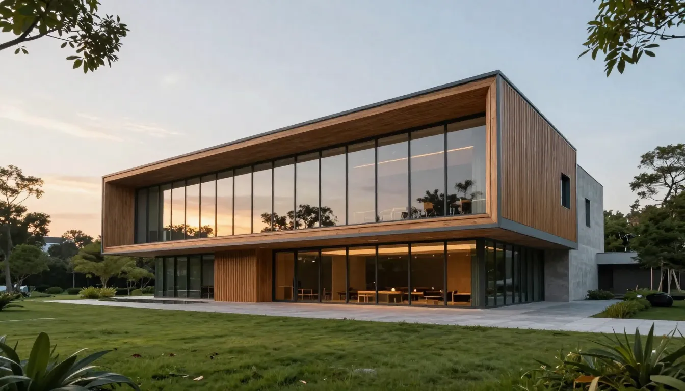 Elegant architectural concept of a modern house of culture, ...