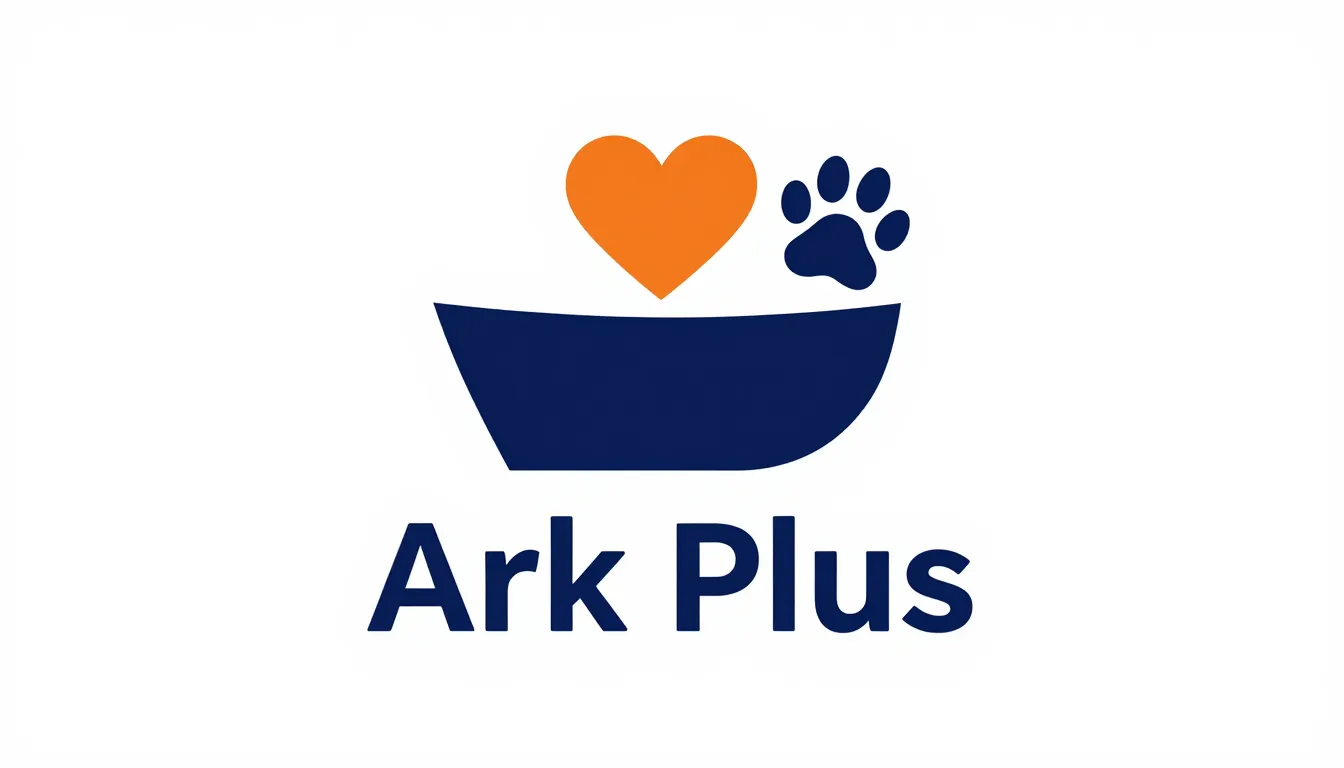 Minimalist logo design for an animal charity named 'Ark Plus...