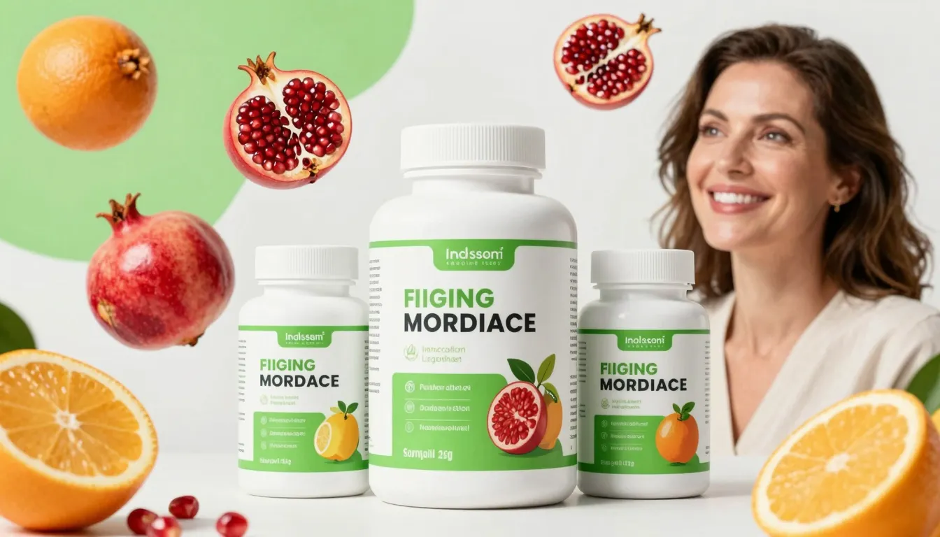 Vibrant marketplace product photography, white supplement bo...