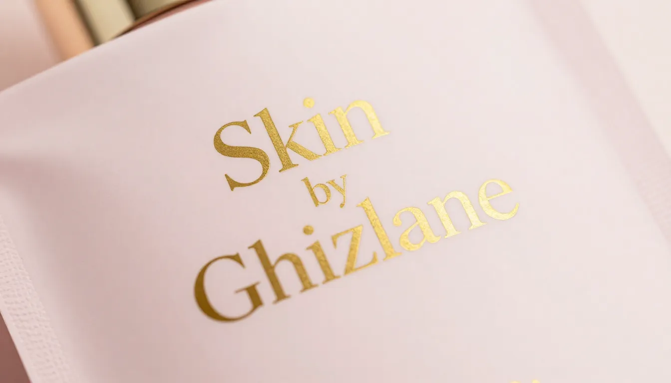 Close-up of a premium skincare packaging featuring the logo ...