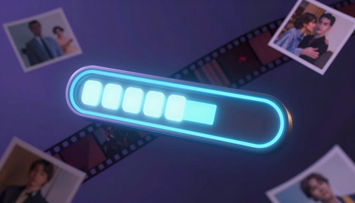 A digital representation of a loading process with a glowing...