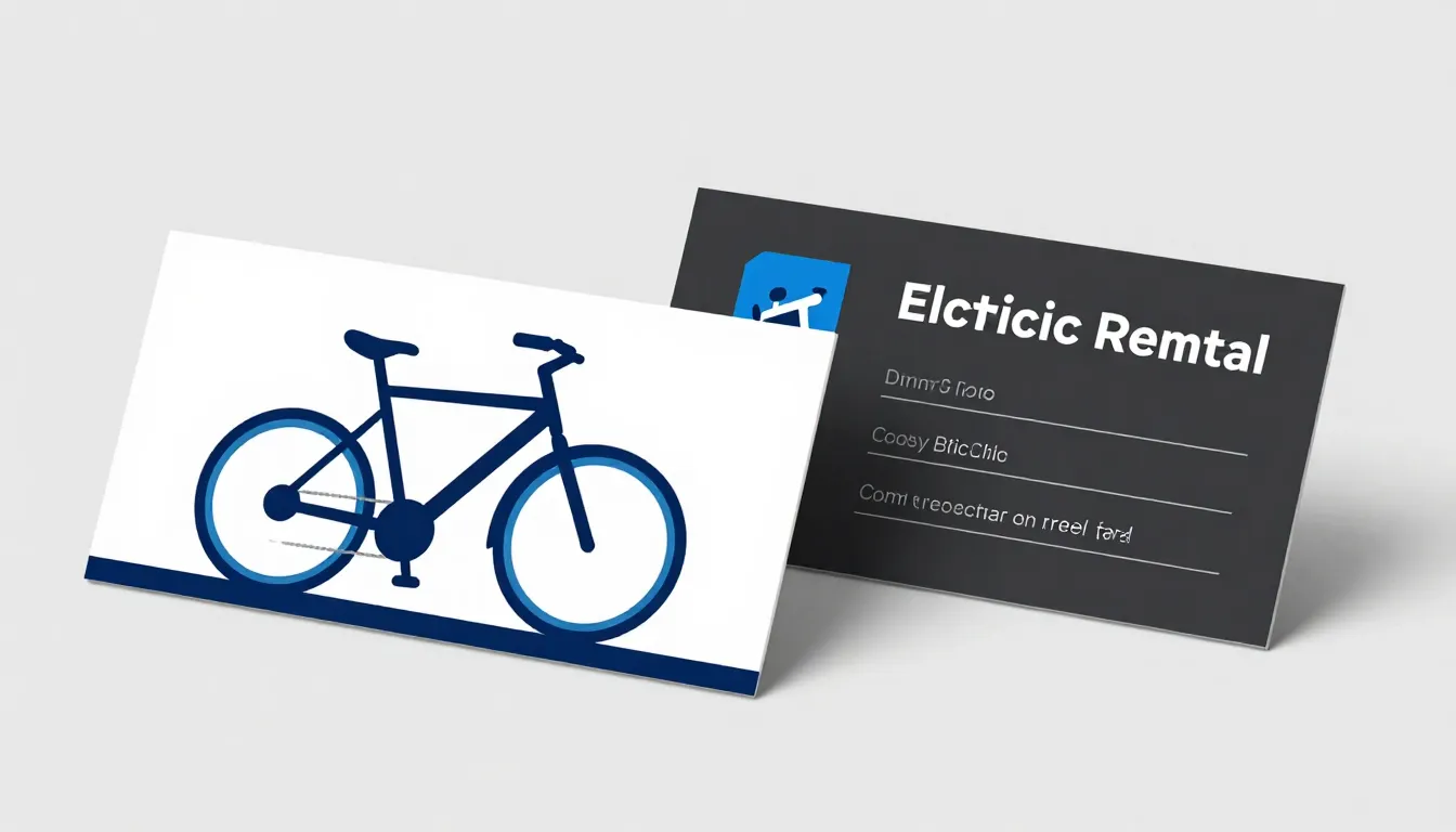 A professional business card design for an electric bike ren...