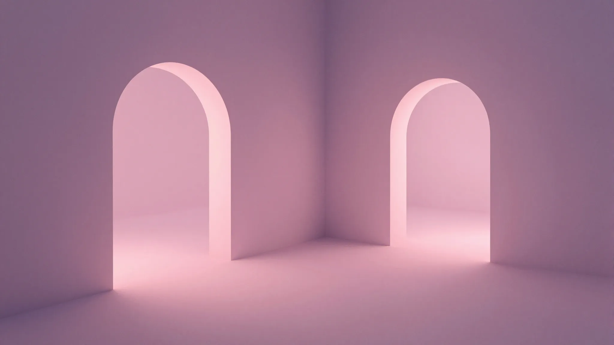 Abstract surreal art representing duality, two glowing porta...