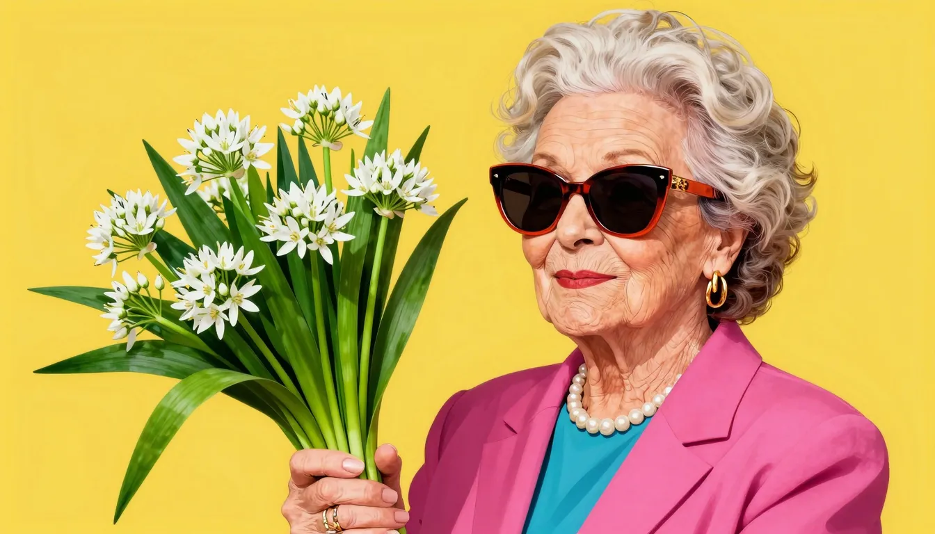 A humorous meme-style illustration of a stylish grandmother ...