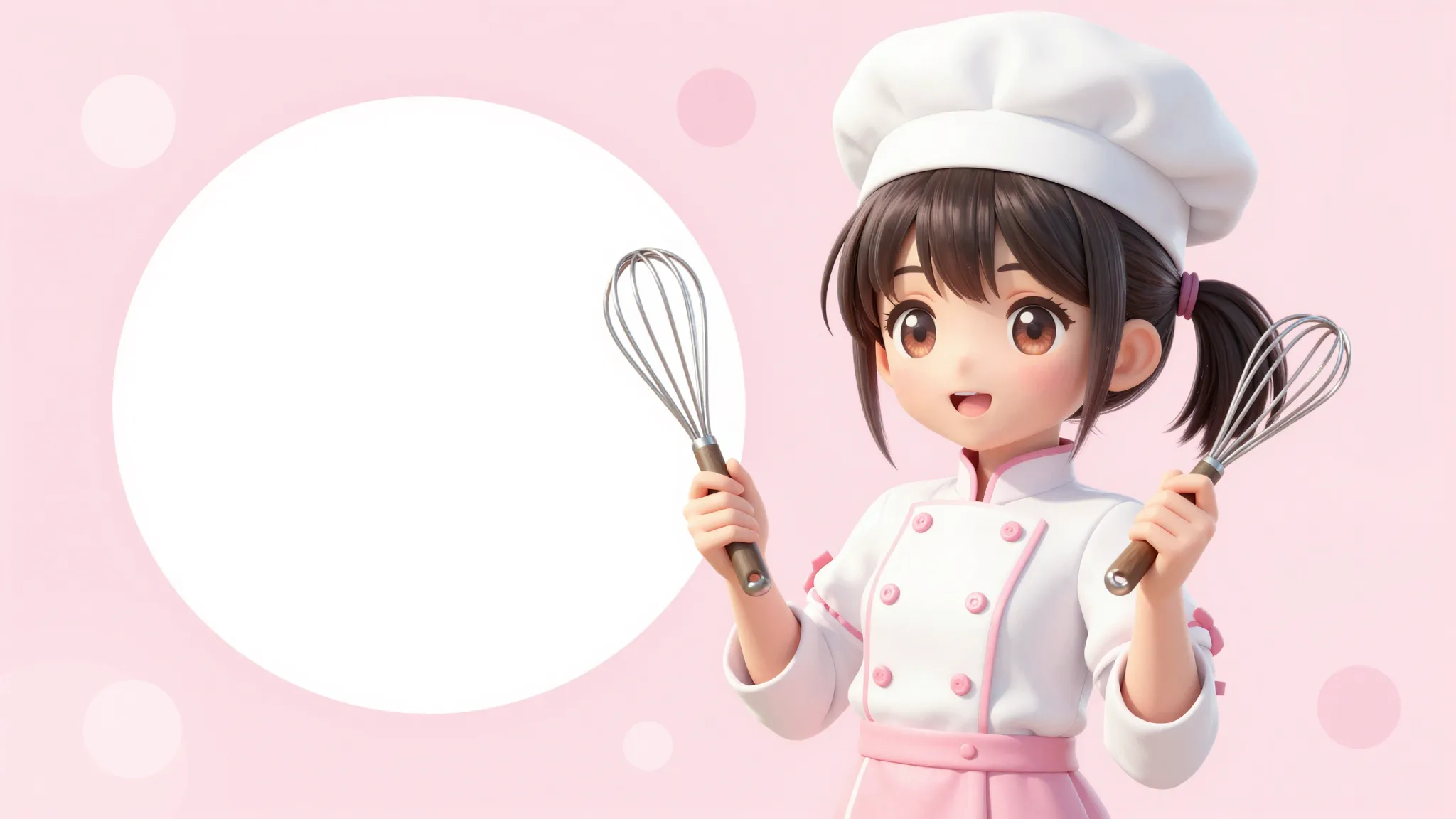 Vertical flyer design, anime style, a cute girl with a ponyt...