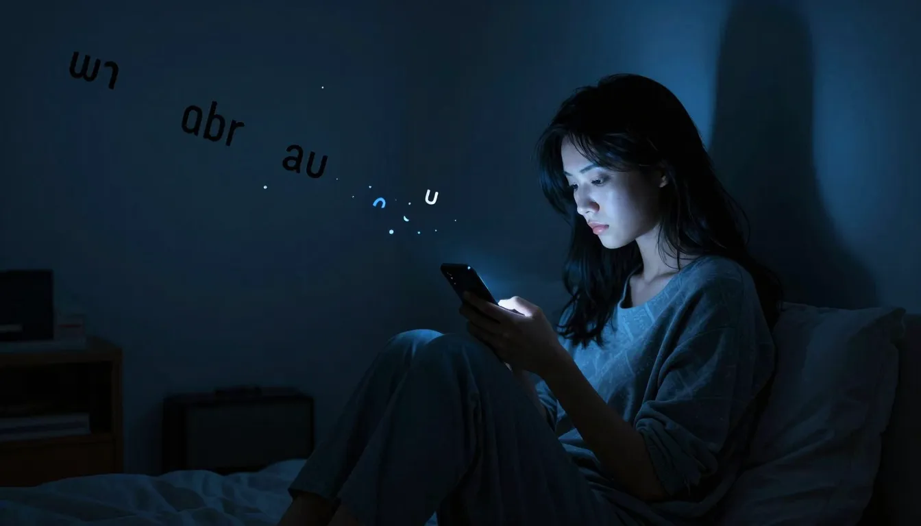 A lonely woman sitting in a dark room illuminated only by th...