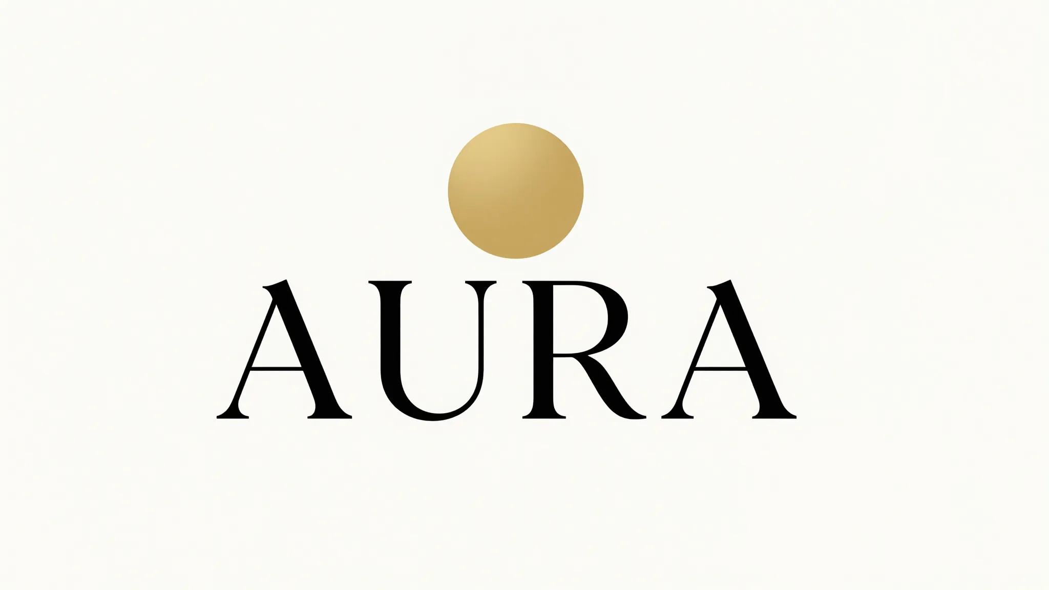 Minimalist logo for a personal brand 'AURA', elegant serif t...