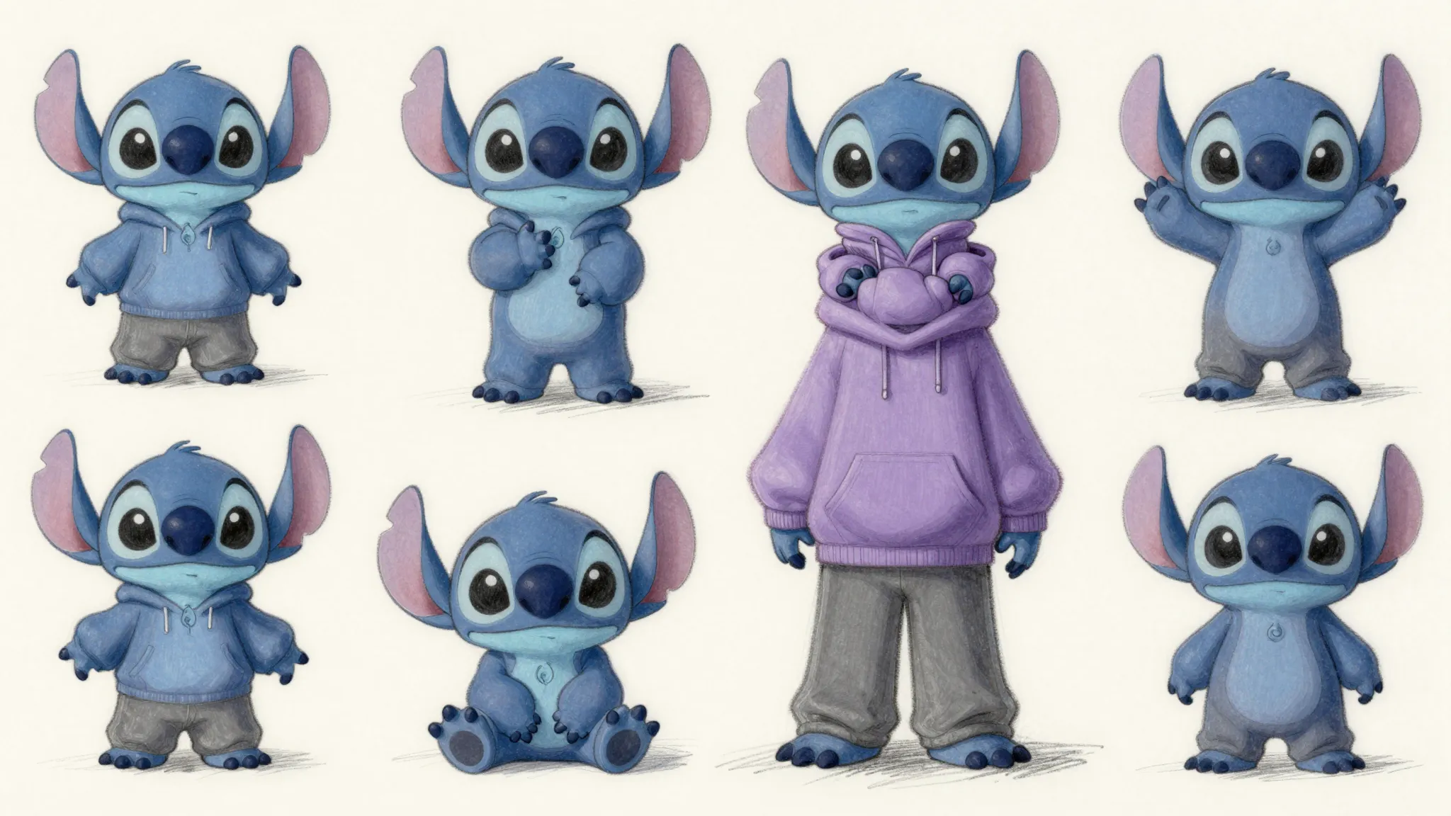 Pencil sketch mascot for a brand: a charming alien character...