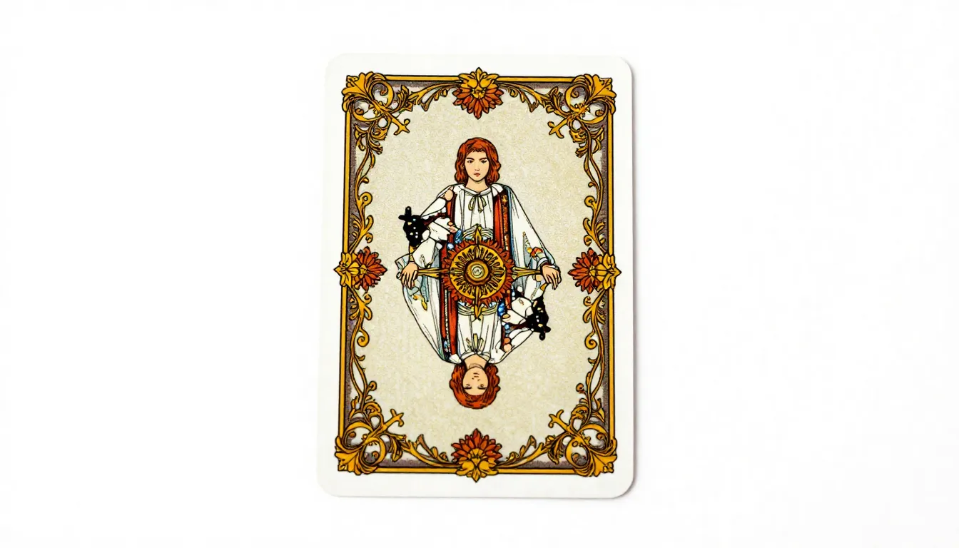 A single ornate tarot card with rounded corners, isolated on...