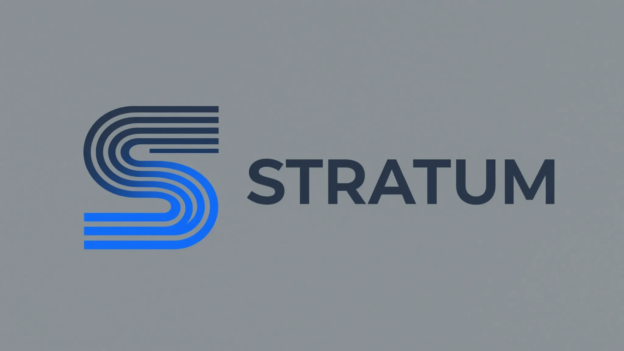 Modern and sleek logo for a tech company named 'STRATUM'. Th...