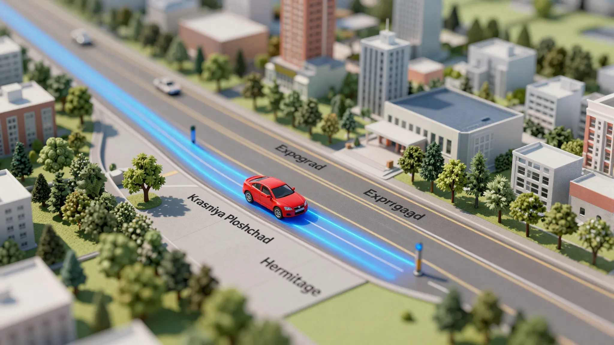 A high-quality 3D isometric realistic map of Krasnodar city....