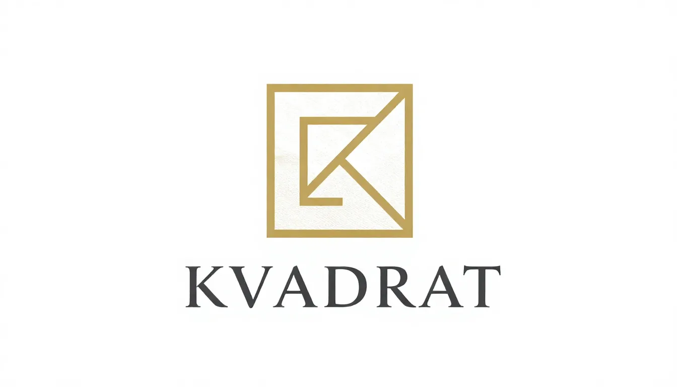 Minimalist logo design for a brand named KVADRAT, featuring ...