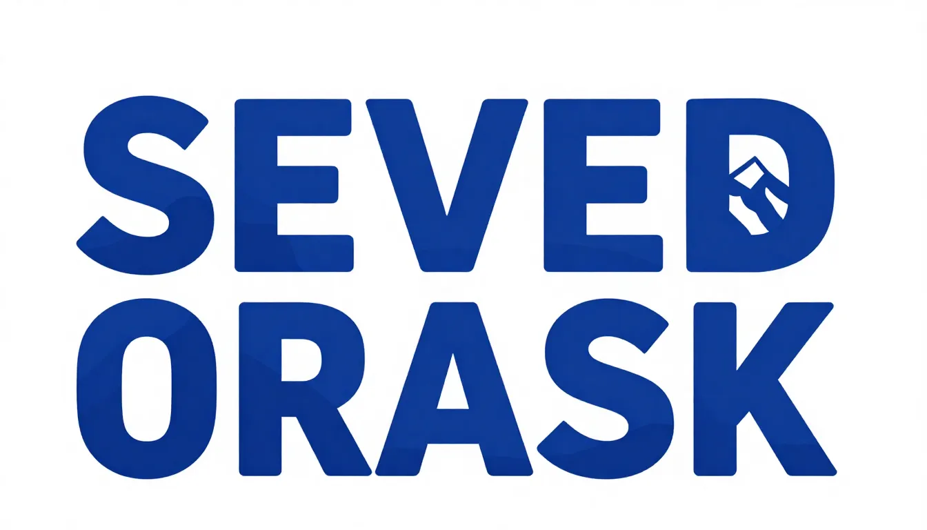 Large block letters 'SEVEROURALSK' in royal blue color, insi...