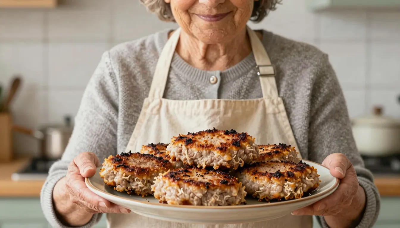 A hyper-realistic portrait of a kind elderly woman with a ge...