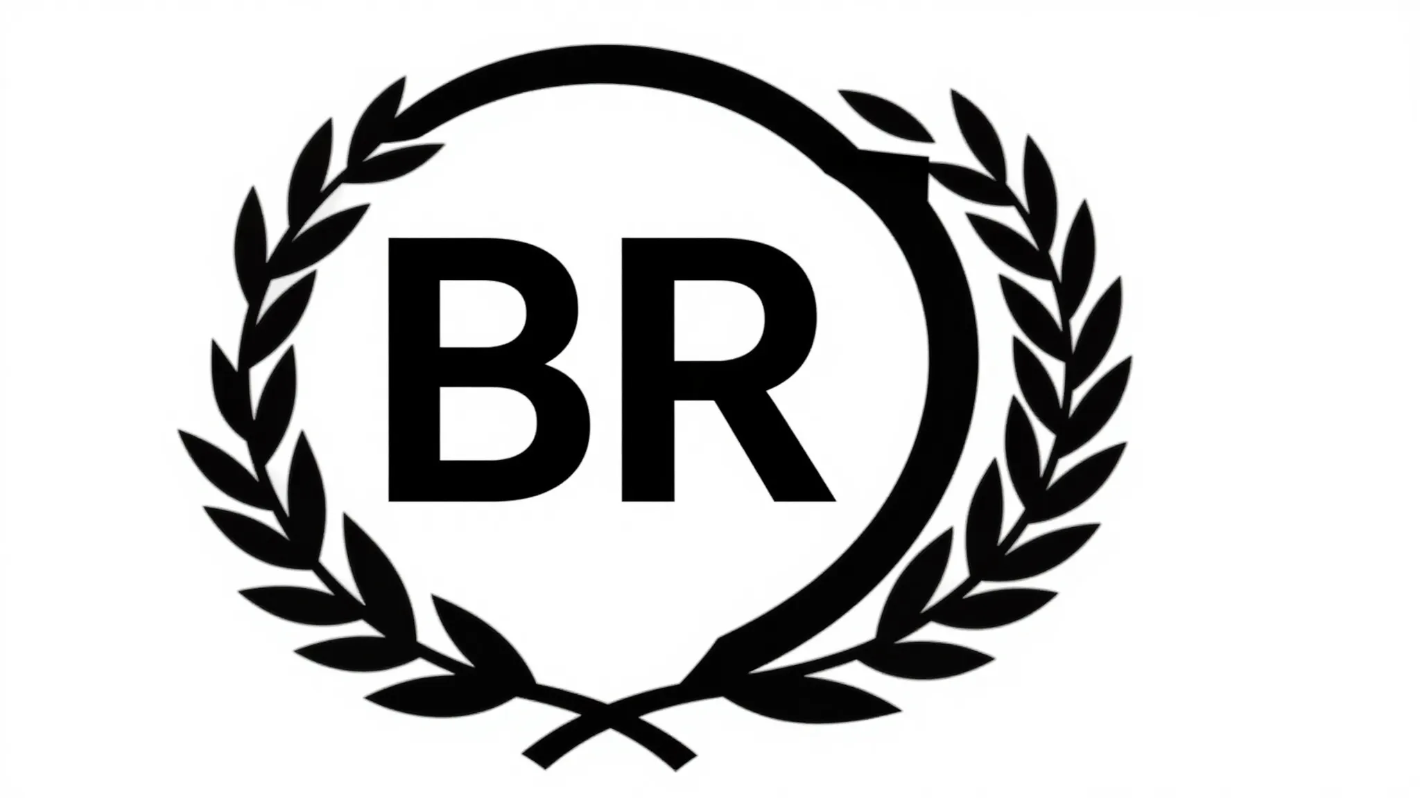 Minimalist logo design, letters 'BR' centered inside a fully...