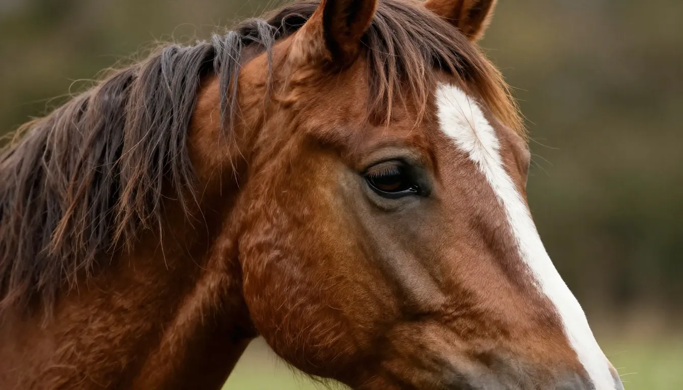 A close-up, artistic shot of a horse's head, emphasizing its...