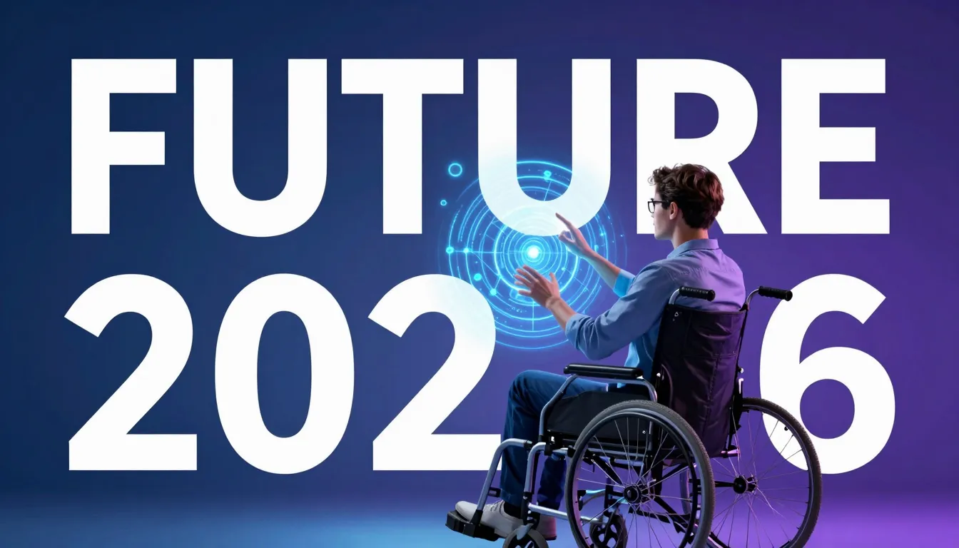 A high-quality digital art poster with the text 'FUTURE 2026...