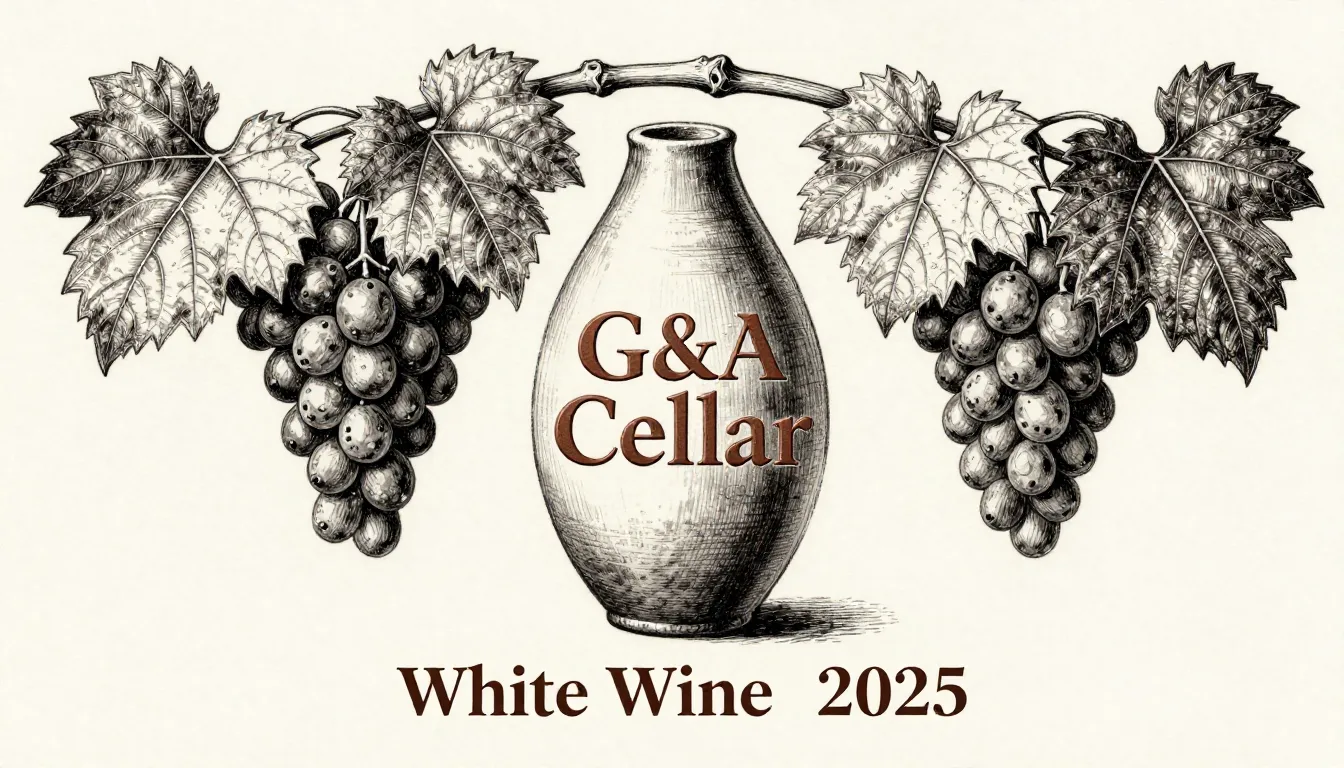 A luxury wine label concept. A detailed hand-drawn illustrat...