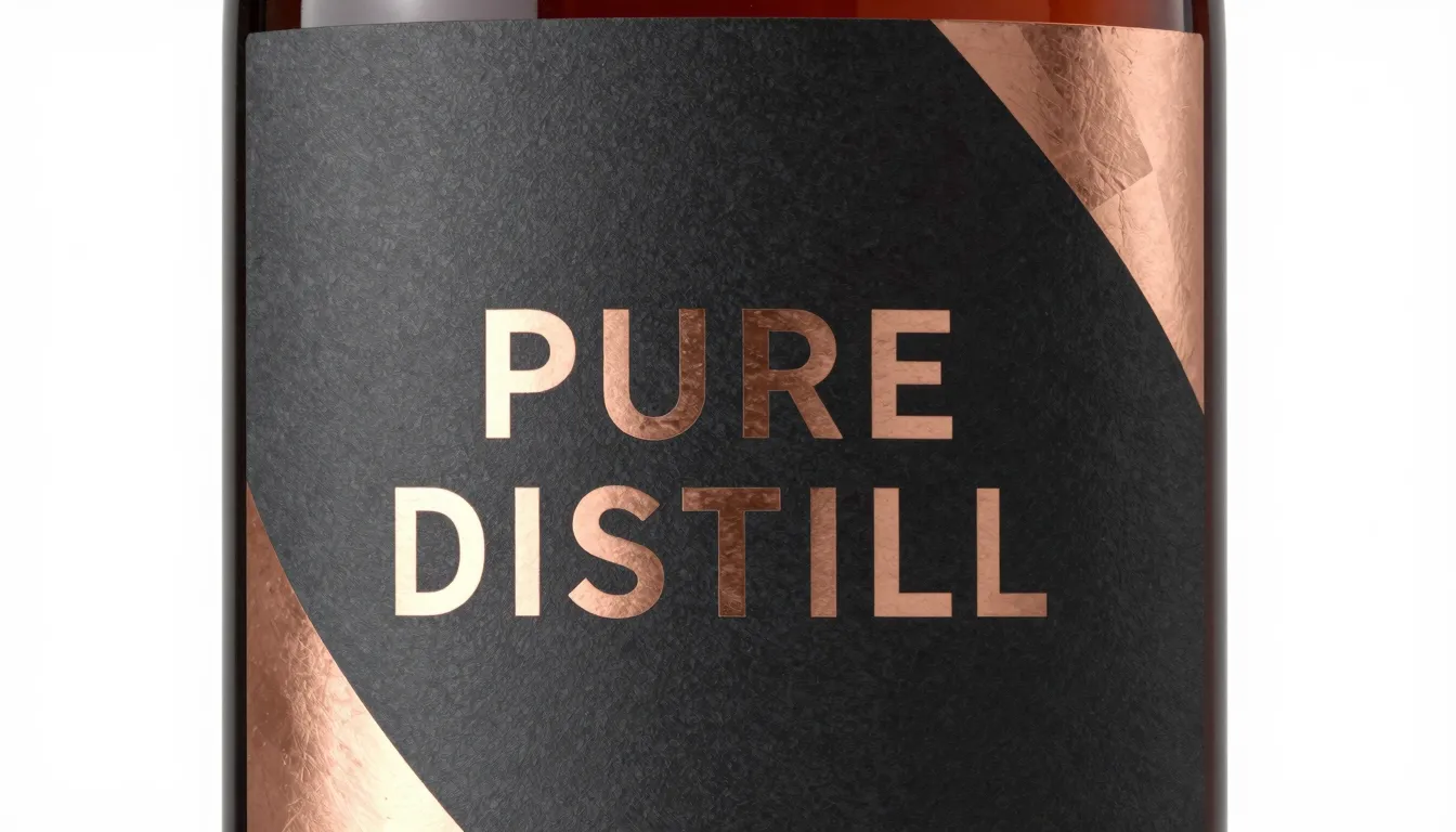 Minimalist modern label for craft spirits, geometric copper ...