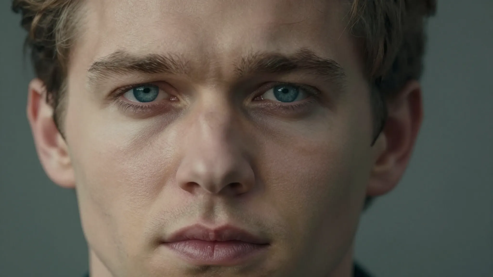 Close-up portrait of a handsome Slavic man with deep, soulfu...